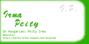 irma peity business card